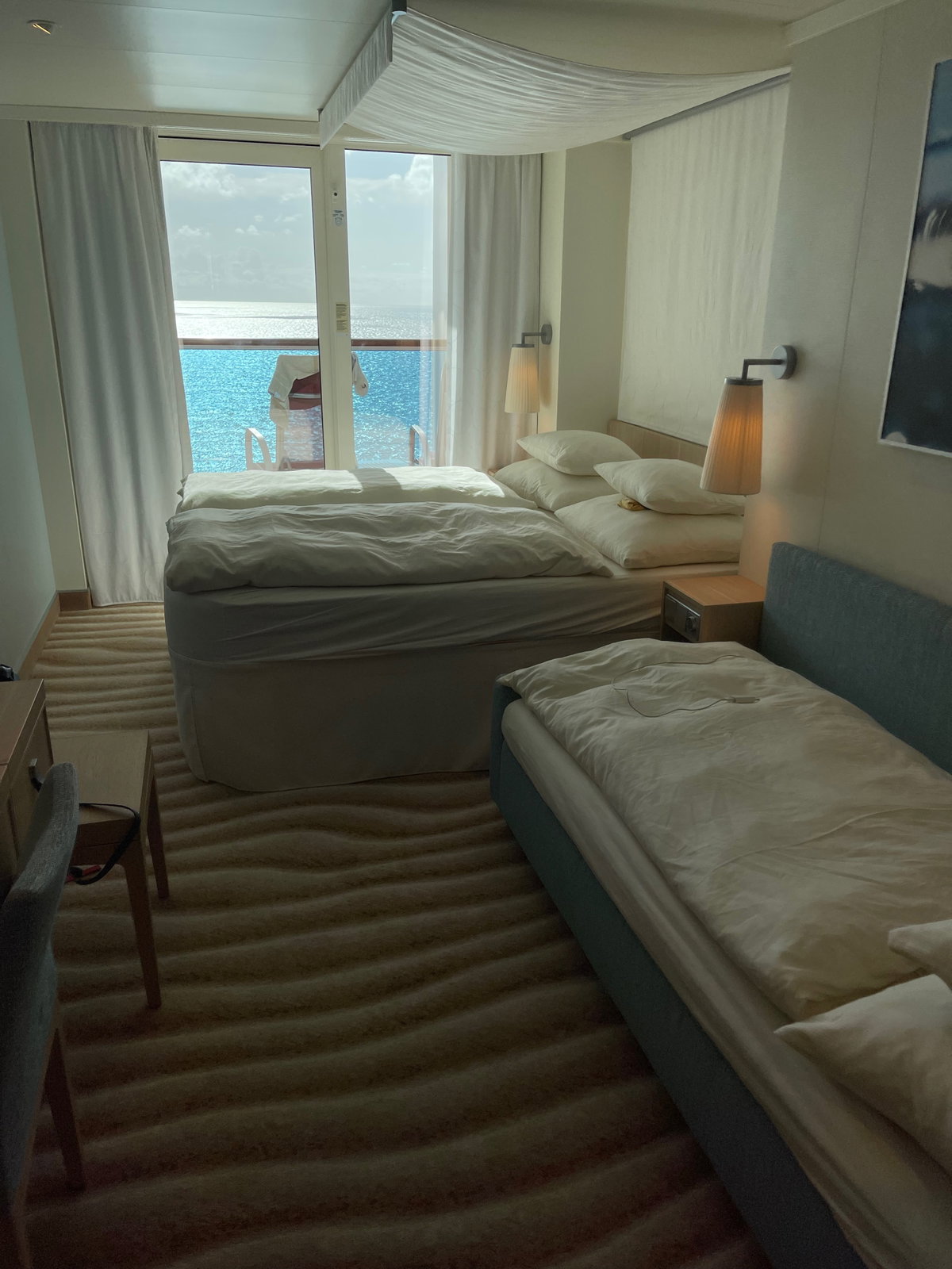 Kabine auf einem Kreuzfahrtschiff