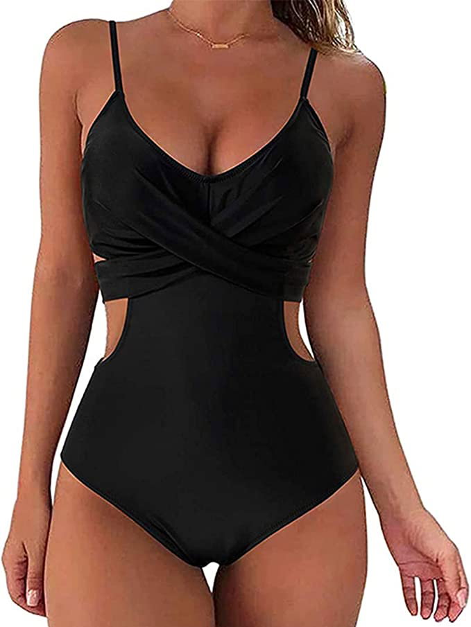 Straffender Badeanzug mit Cut-out