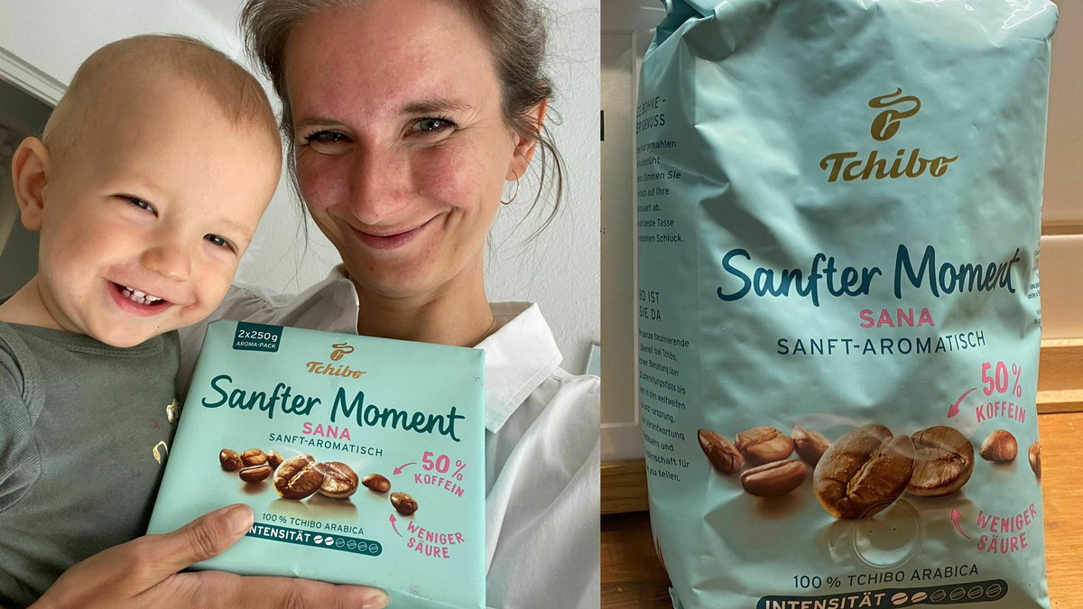 Mama Eva-Maria stillt aktuell und ist deshalb vom koffeinreduzierten Kaffee begeistert.