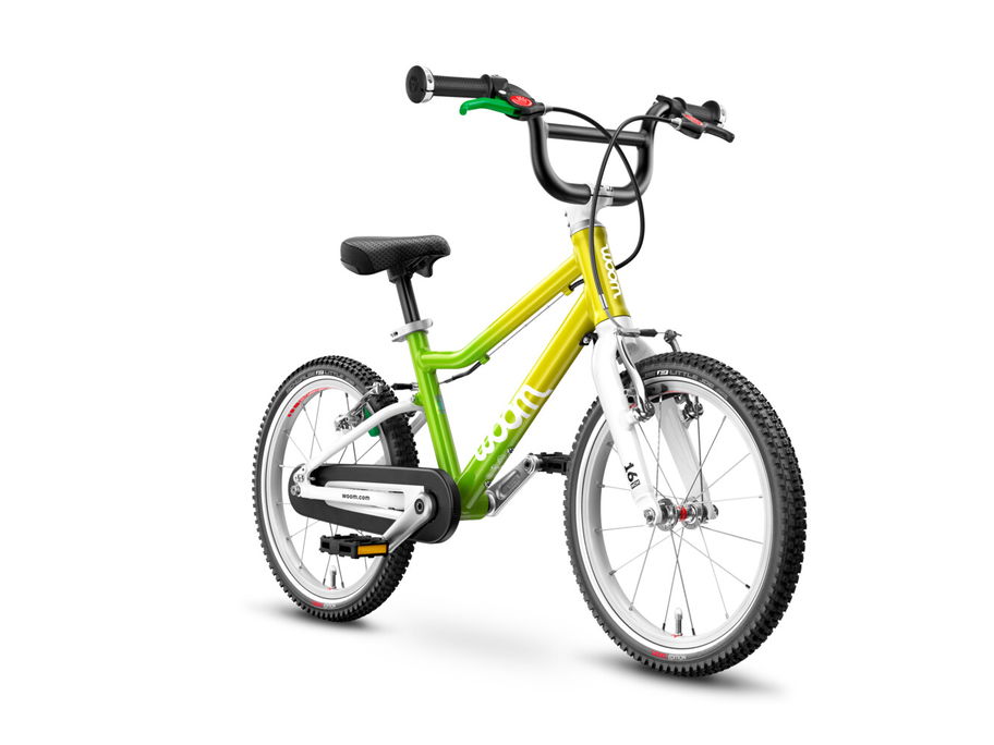Das Kinderfahrrad Woom 3 Orginal in der neuen Farbe Atomic Neon.