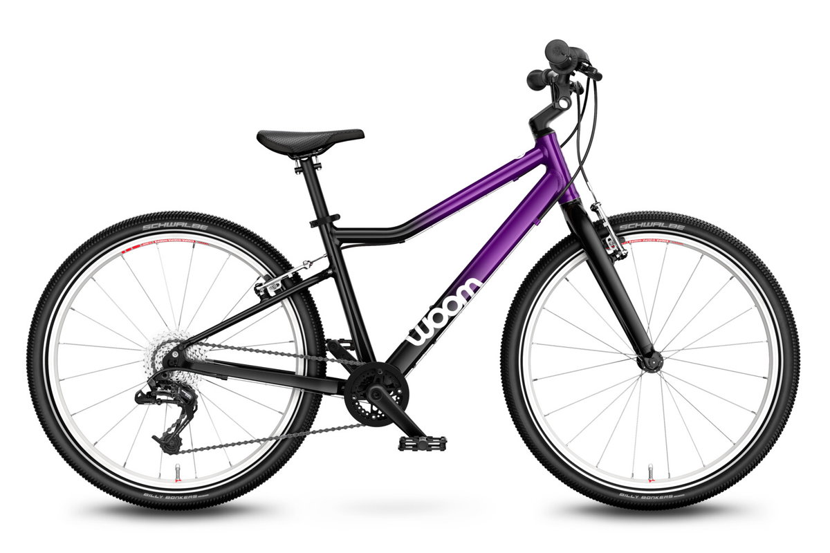 Das Kinder- und Jugendfahrrad Woom 5 Original in der neuen Farbe "Purple Twilight".