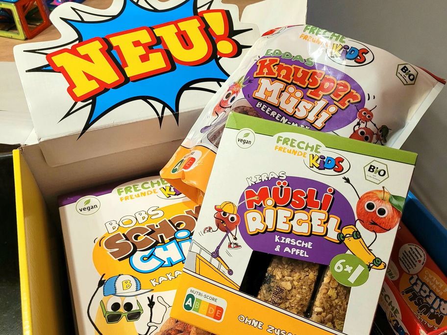 Die Cerealien und neuen Müsli-Riegel von Freche Freunde Kids.