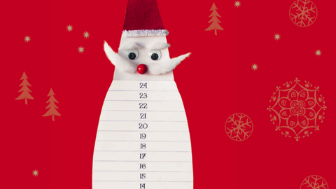 Adventskalender zum Abschneiden – der Bart des Wartewichtels wird immer kürzer. Vorlage zum Ausdrucken