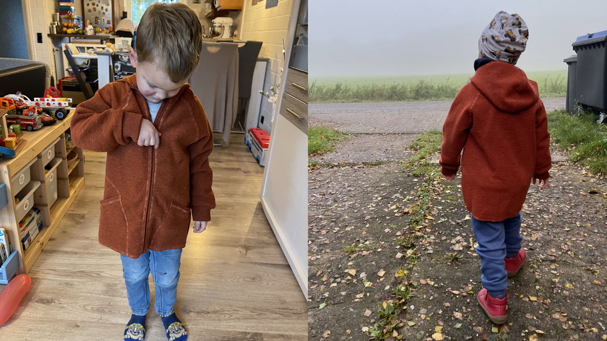 Die Walkjacke von Engel kam für Janine und Sohn wie gerufen.