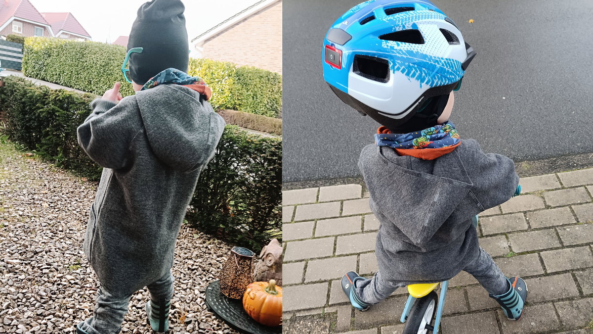 Mama Verena ist von der Walkjacke von Engel begeistert.