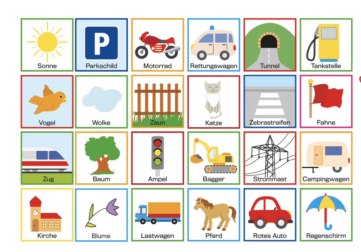 Auto-Bingo als PDF zum Ausdrucken