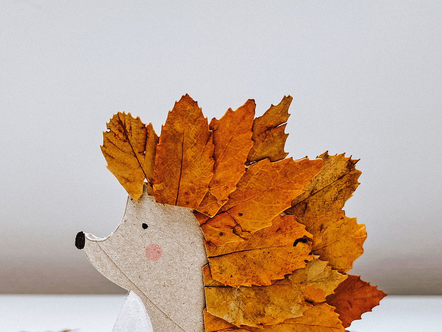 Einen Igel aus Blättern basteln: So schön ist der Herbst!