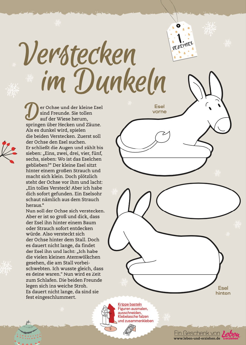 Adventskalender-Gesichte für Kinder zum Ausdrucken