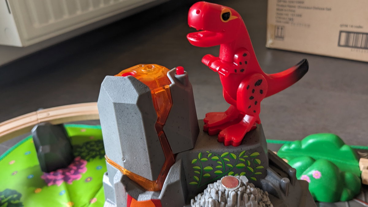 Der Vulkan ist für viele Kids einer der Highlights des Dino-Sets.