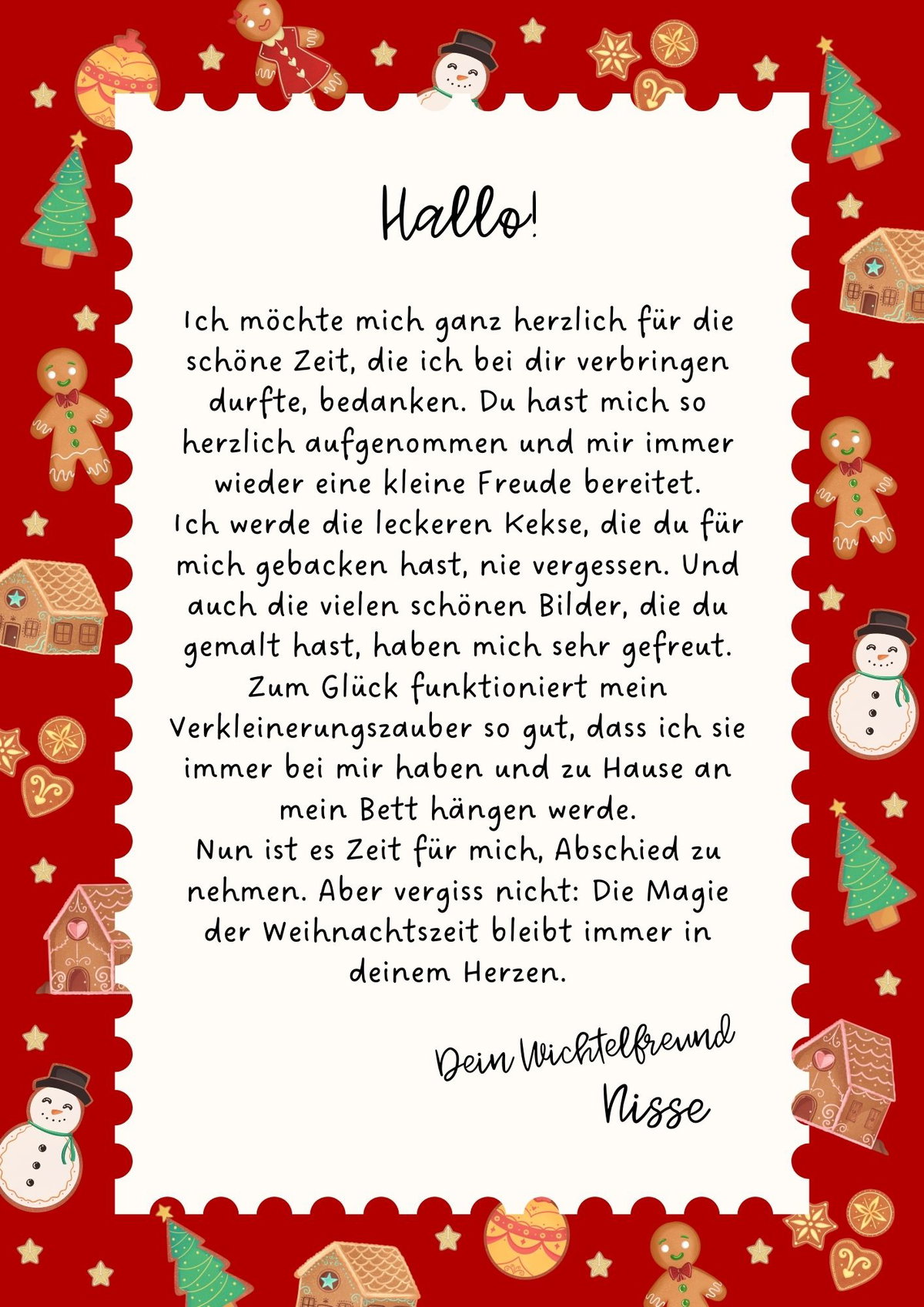 Wichtelbrief zum Abschied