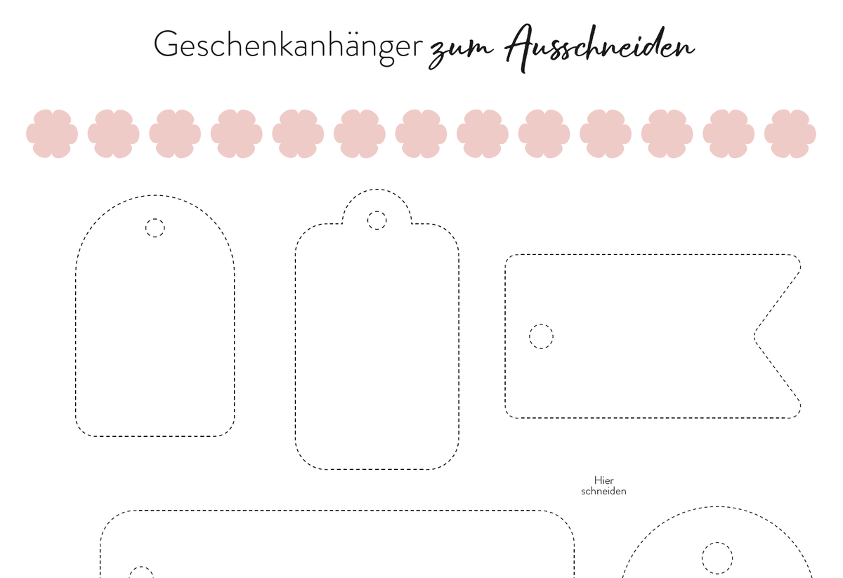 Geschenkanhänger zum Muttertag zum Ausschneiden und selbst gestalten