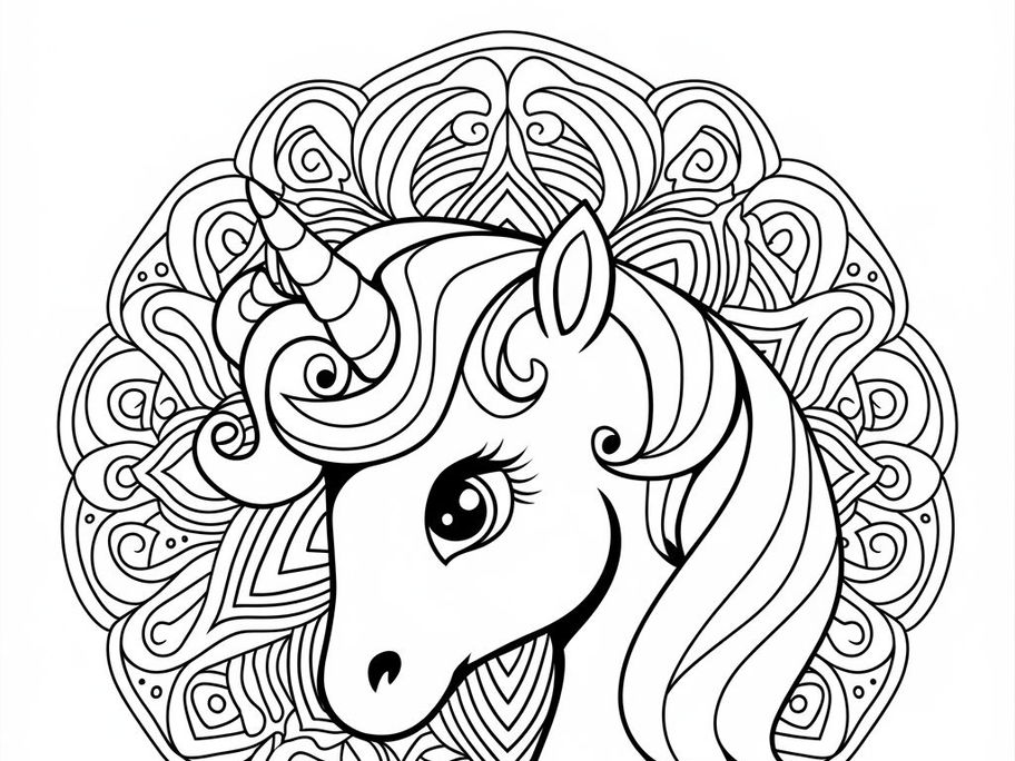 Mandala Einhorn Ausmalbild