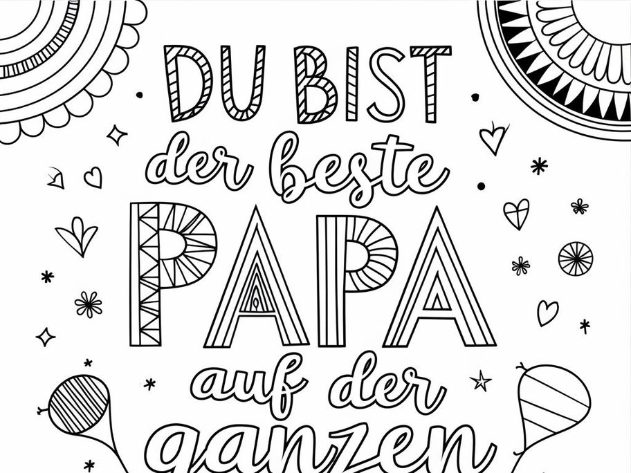 Ausmalbild Vatertag kostenlos