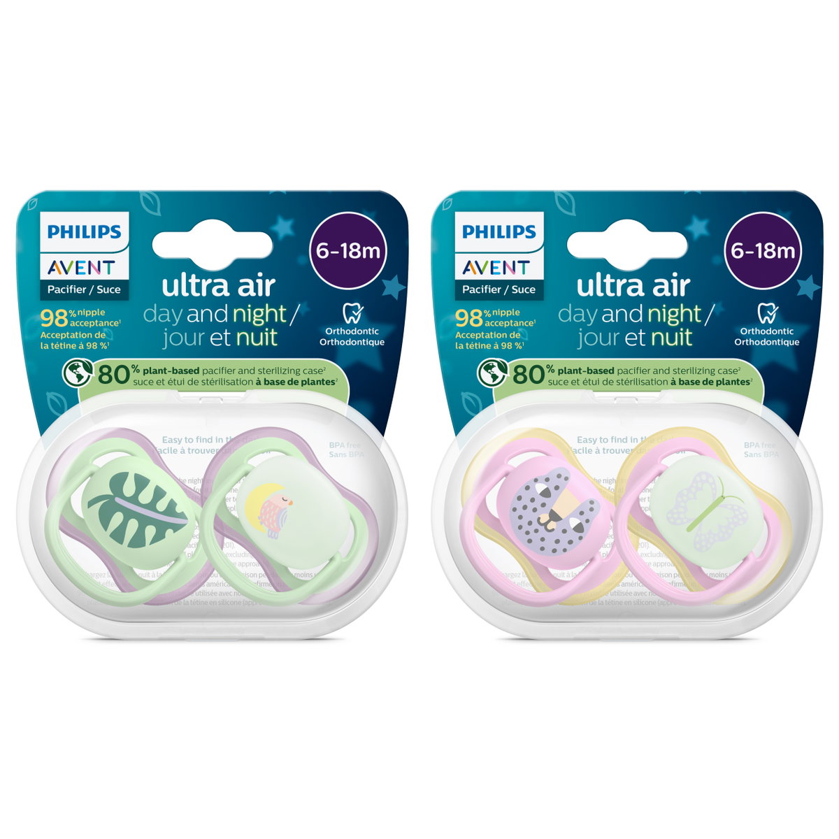 Die neuen Schnuller von Philips Avent mit pflanzenbasiertem Material.