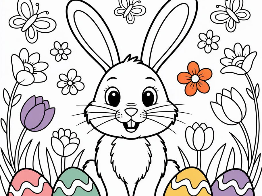 Osterhase Ausmalbild einfach