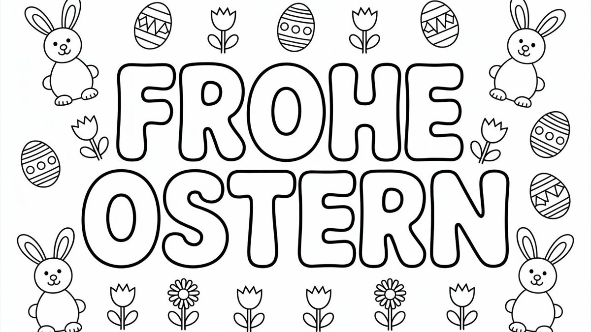 Frohe Ostern Ausmalbild