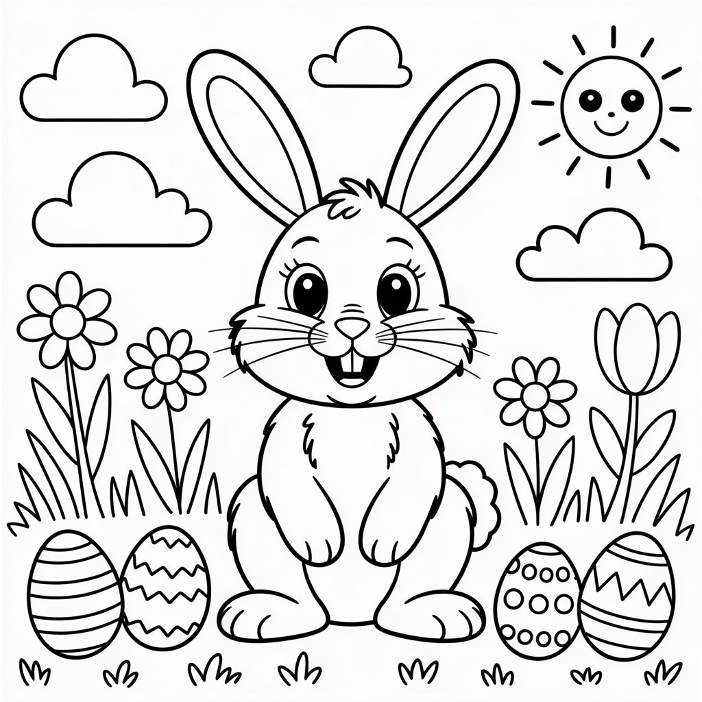 Malvorlage süßer Osterhase