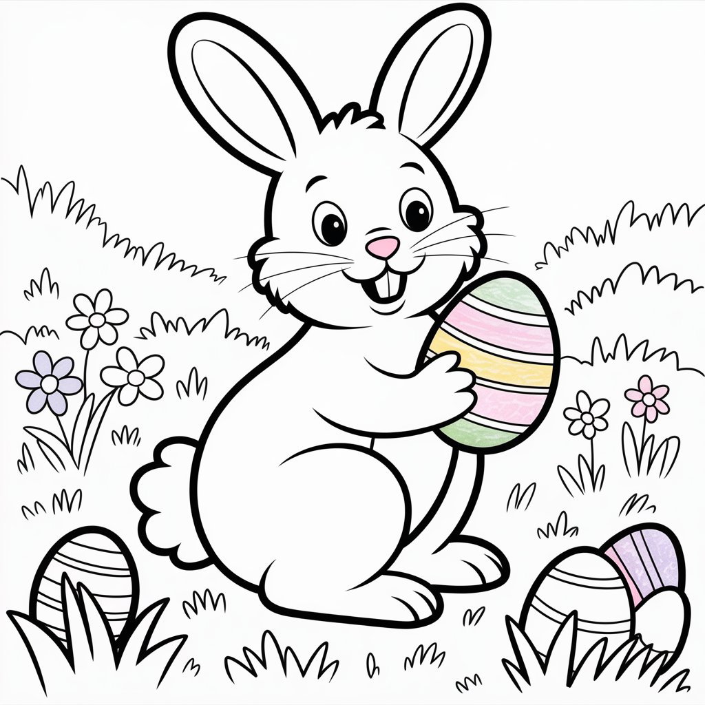 Osterhase Ausmalbild als PDF