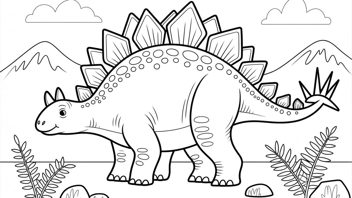 Ausmalbild Stegosaurus