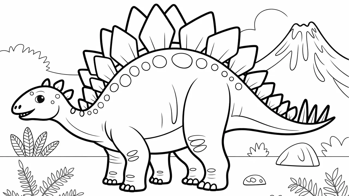 Ausmalbild Stegosaurus