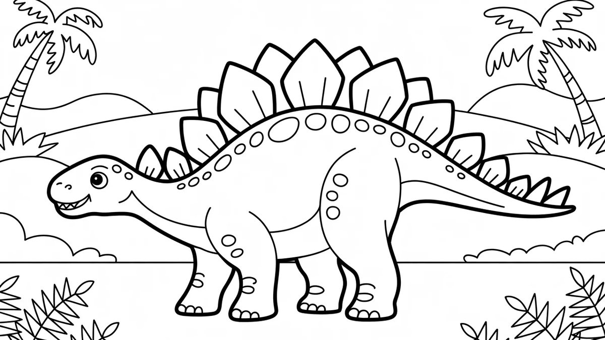 Ausmalbild Stegosaurus