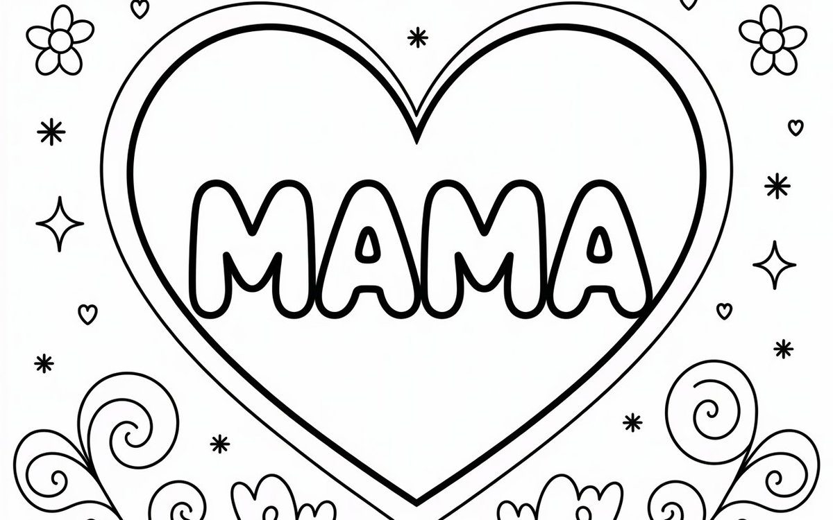 Ausmalbild Mama zum Ausdrucken