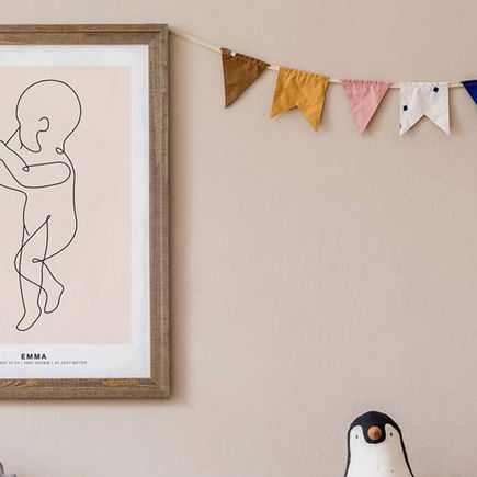 Geburtsposter: Babys persönliche Daten als Eyecatcher