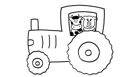 Traktor-Vorlage: Perfekt als Einladungskarte