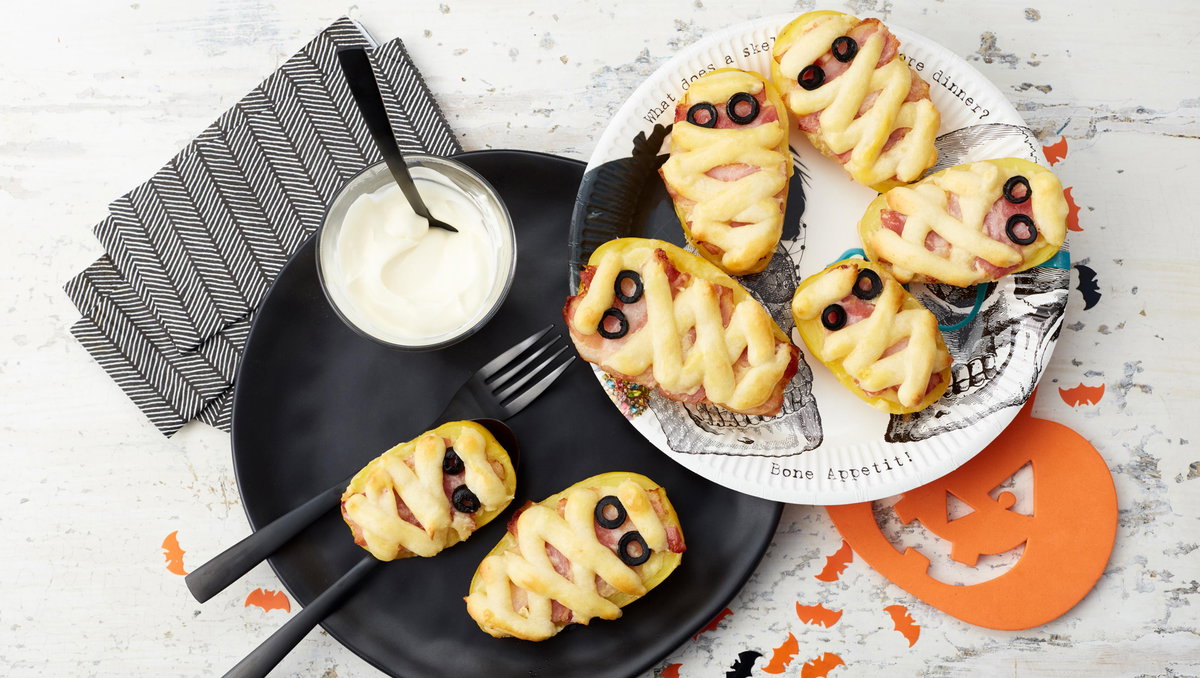 Halloween-Mumien zum Essen.