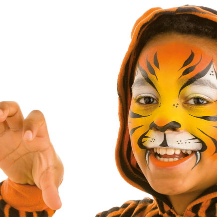 So schminkt ihr euer Kind zum Tiger – mit Vorlage!